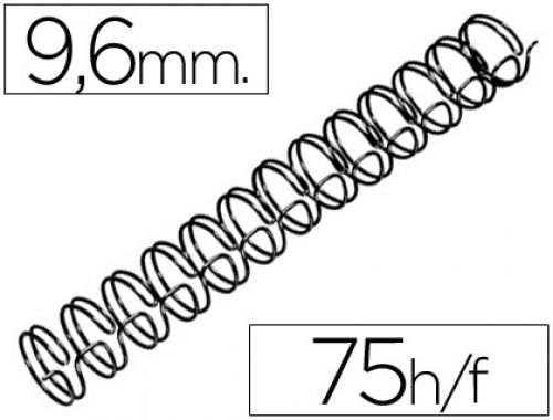 Espiral gbc preta modelo wire 3:1 9,6 mm n.6 com capacidade para 75 folhas , Gbc , 43816 , 5019577190255